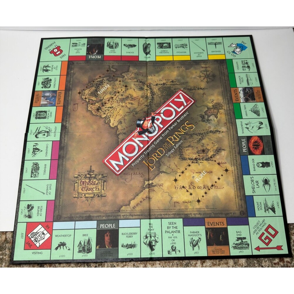 Monopoly Lord of the Rings Trilogy Edition 2003 Game Replacement *BOARD ONLY*